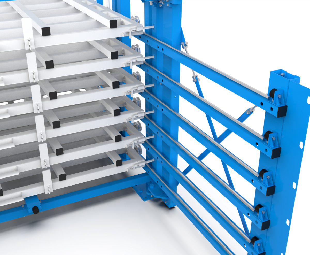 Guides of roll out racks | Magazzini Manuali per Lamiere