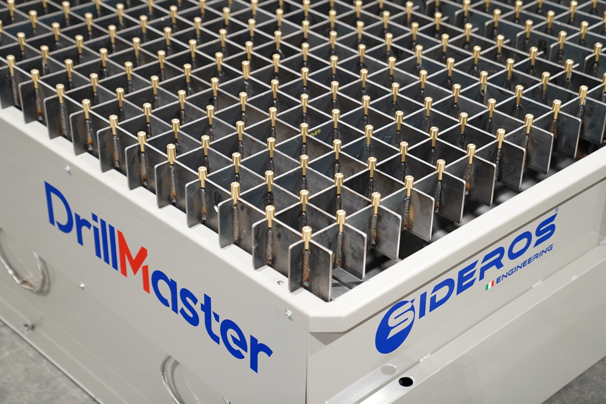 drillmaster pin ottone | Reinforced Downdraft tables equipped with drilling machine