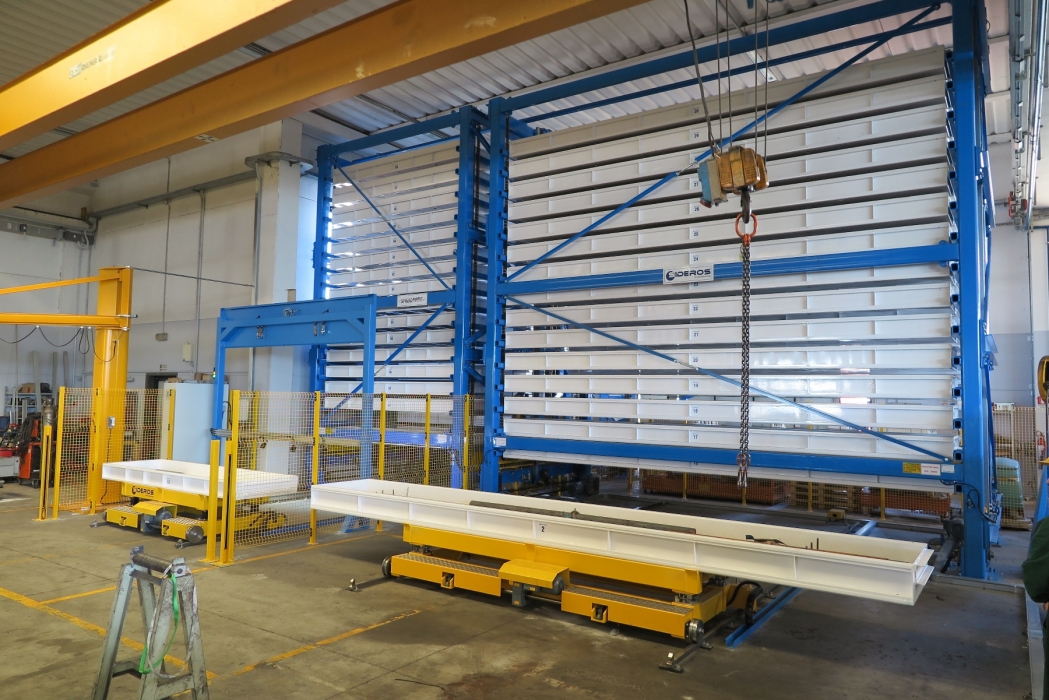 magazzino automatico per barre e tubi 4500x6500 doppia torre spaziomatic cideros engineering | Automatisches Stangen- und Rohrelager